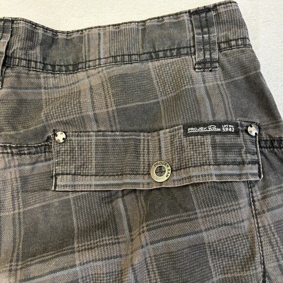Vtg Projek Raw Cargo Shorts Mens 34 Plaid Y2K Casual Gorpcore Normcore Lot 5942 - Picture 10 of 11